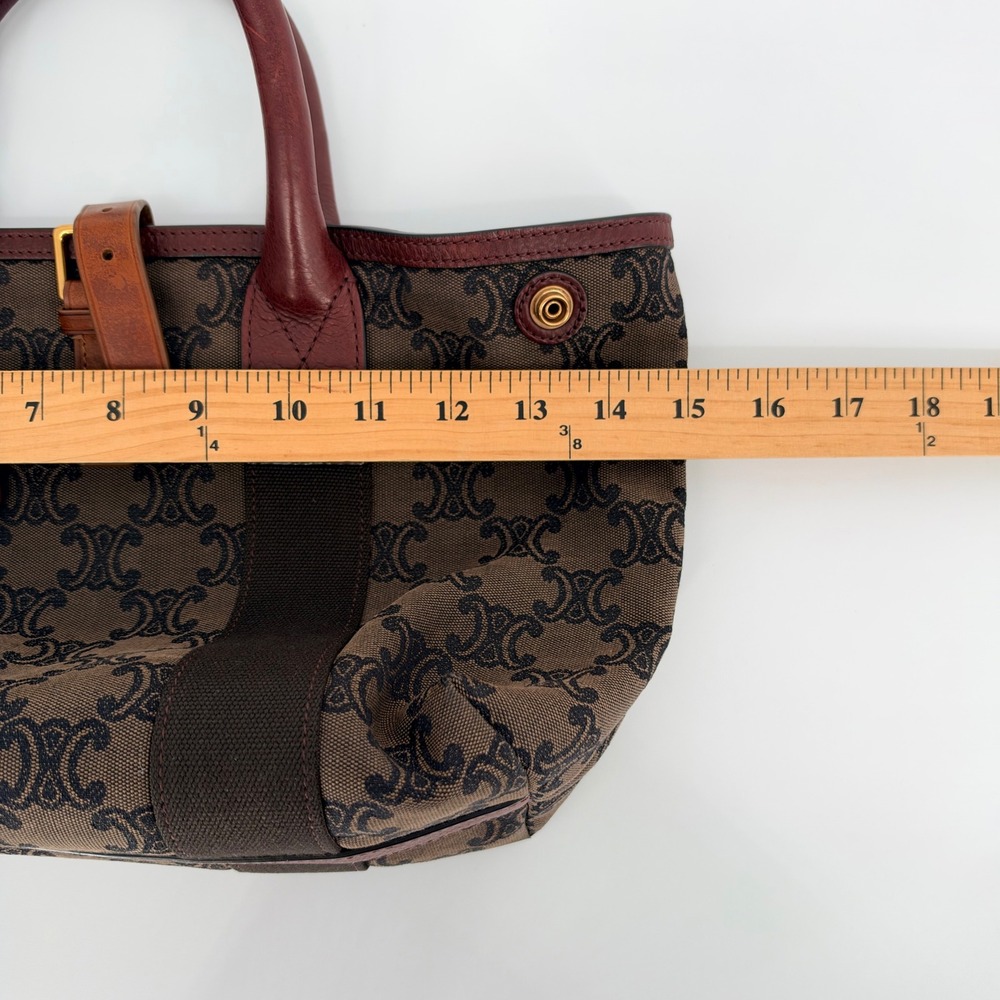 Celine Triomphe Small Tote Brown Monogram Canvas Vintage Luxury Old Money Fall - Picture 14 of 16